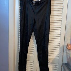 Sneak Peek Black coated leggings with ankle zipper